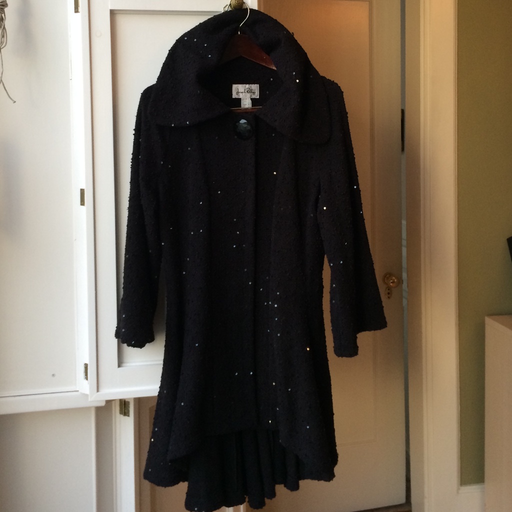 $338 Beautiful Joseph Ribkoff, Black, Sequined Cocktail Jacket Sz 10